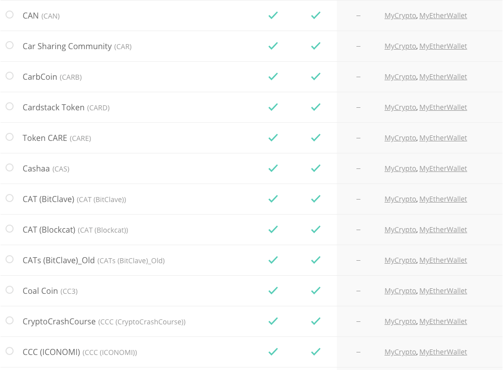 Liste cryptomonnaies Ledger Wallet 14