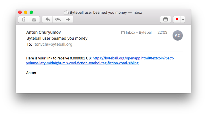 Le paiement par mail by Byteball