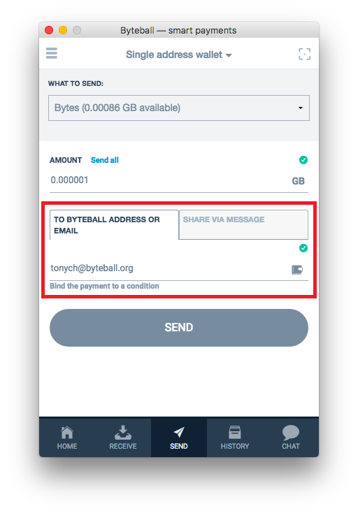 Le système de "textcoins" du Wallet 2.0 de Byteball