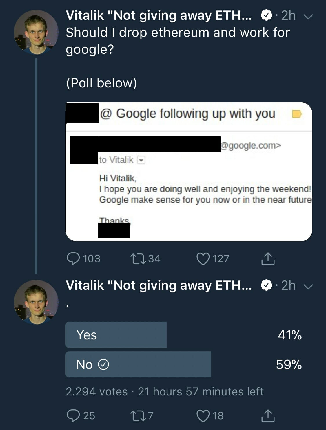 Vitalik Buterin Google