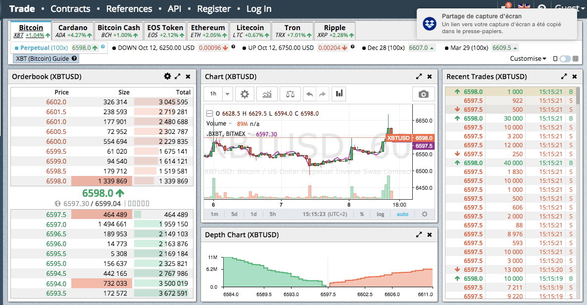 Interface Bitmex