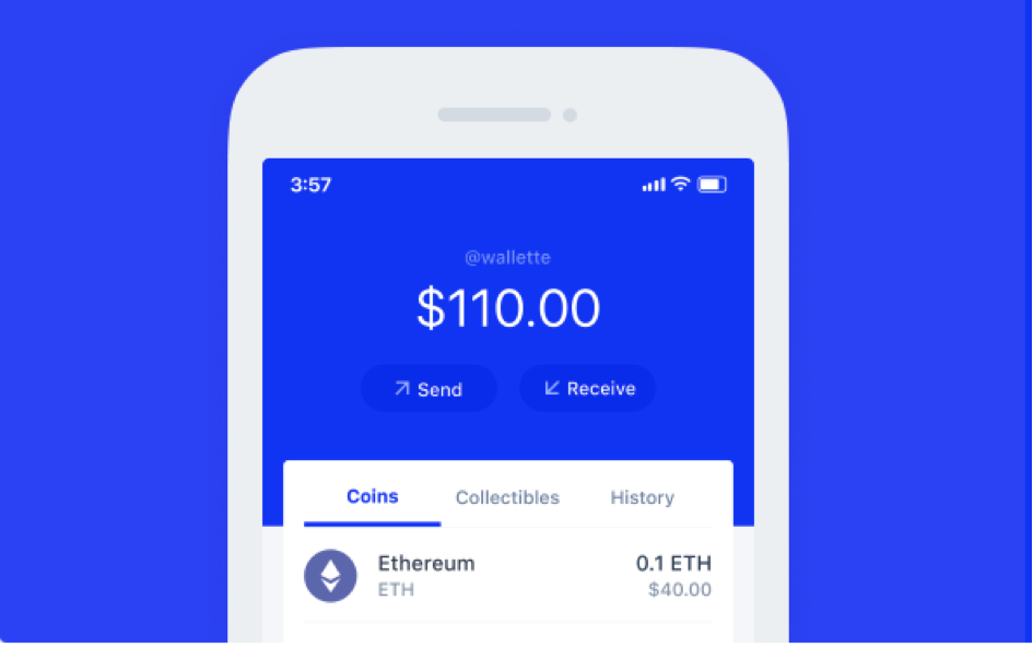 Interface Coinbase wallet