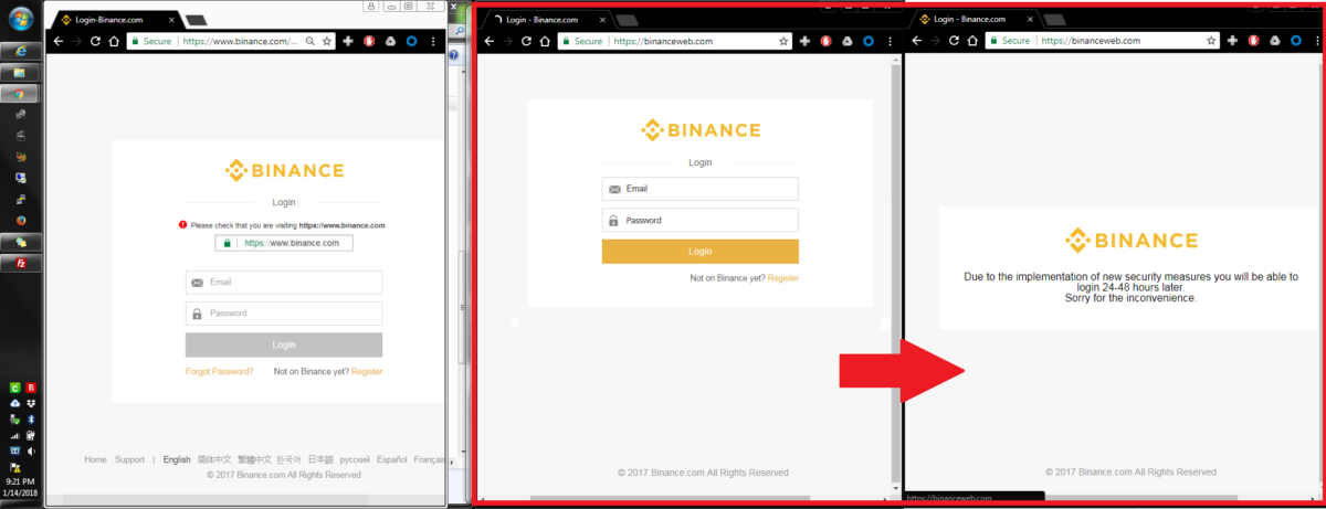 Binance phishing