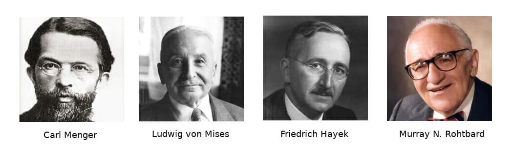 Carl Menger Ludwig von Mises Friedrich Hayek Murray Rothbard