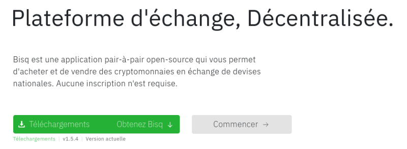 Bisq page web accueil