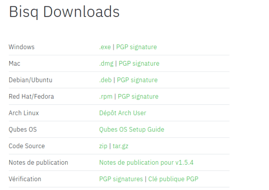 Bisq télécharger logiciel