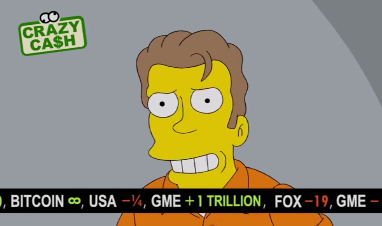 Episode des Simpson où Bitcoin vaut une somme infinie de dollars.