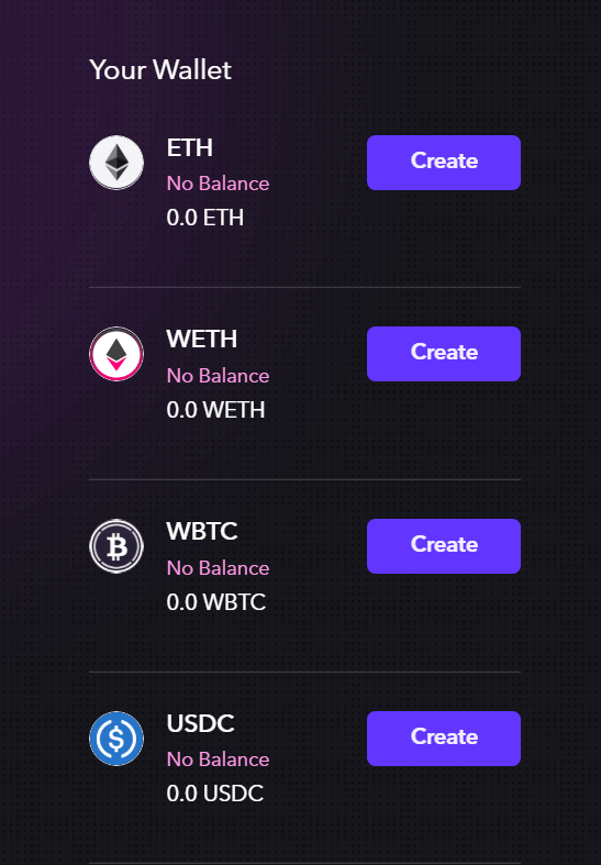 Il existe plusieurs type de vault sur Mimo : ETH, WETH, WBTC et USDC