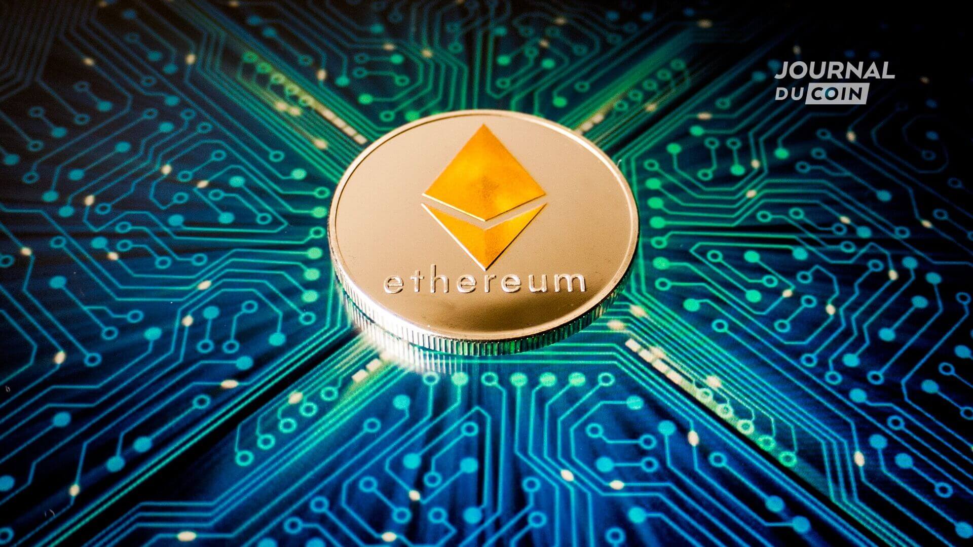 pièce jeton ethereum fond technologie