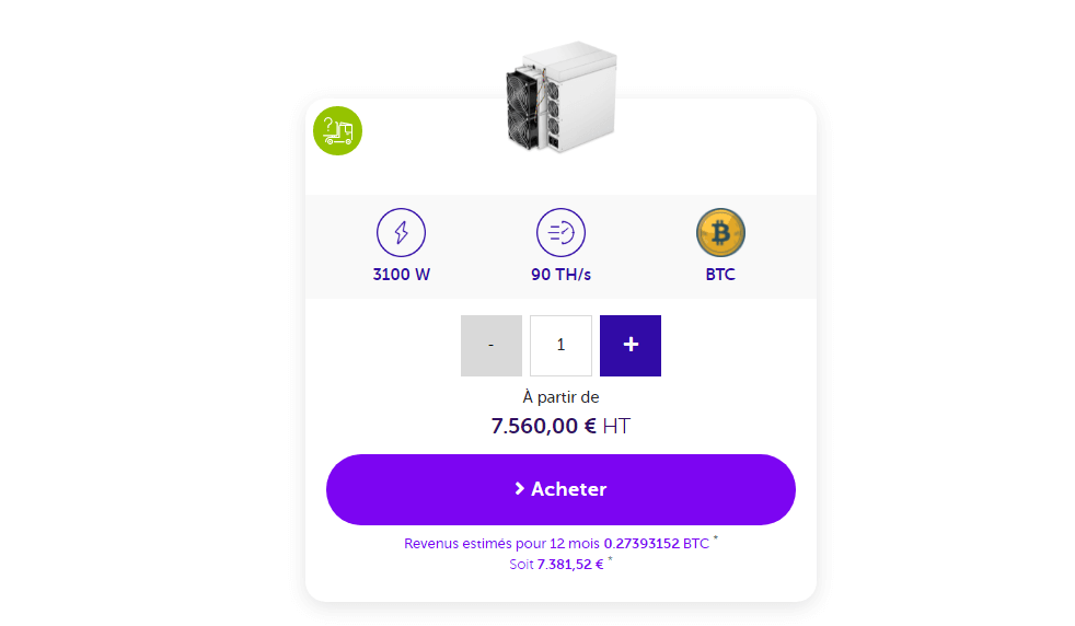 Le antminer S19J de chez Bitmain