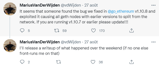 Fork "sauvage" d'Ethereum, une problème de mise à jour