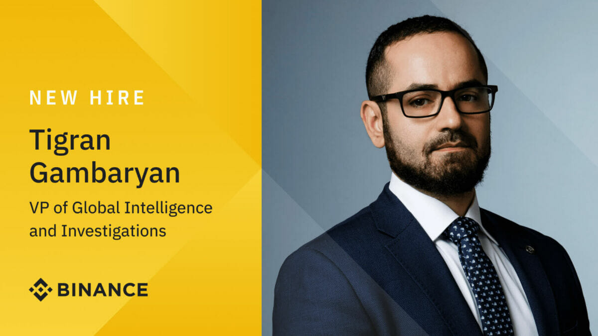 Tigran Gambaryan devient le nouveau vice-président aux Renseignements généraux et aux Enquêtes de Binance