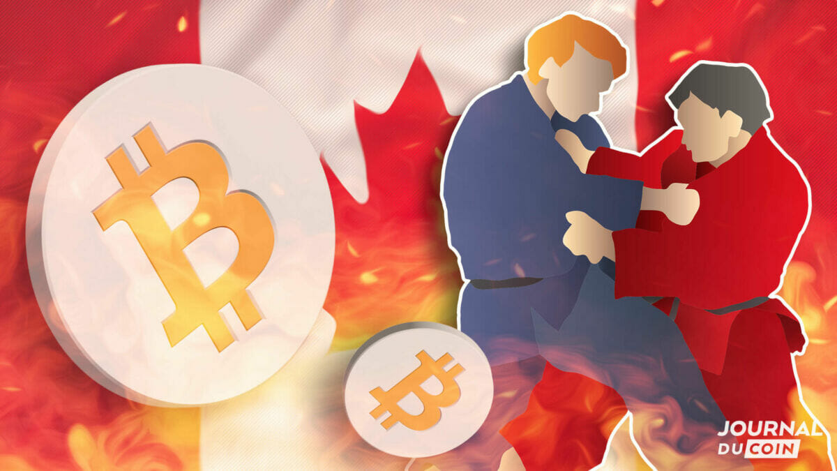 Image représentant la lutte entre Bitcoin et le Canada.