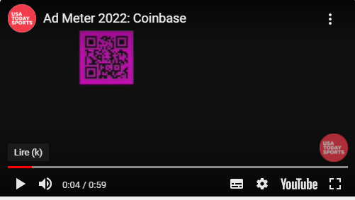 Coinbase a proposé une publicité originale avec un QR code à flasher pour gagner 15$ en btc.