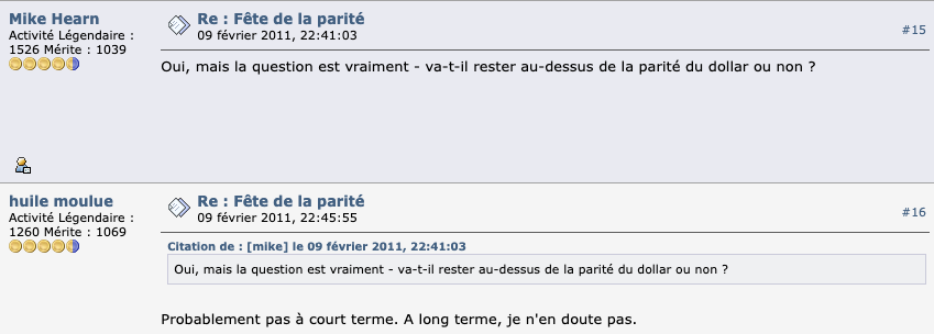 Échanges sur le fil de discussion « Parity Party !!! » 