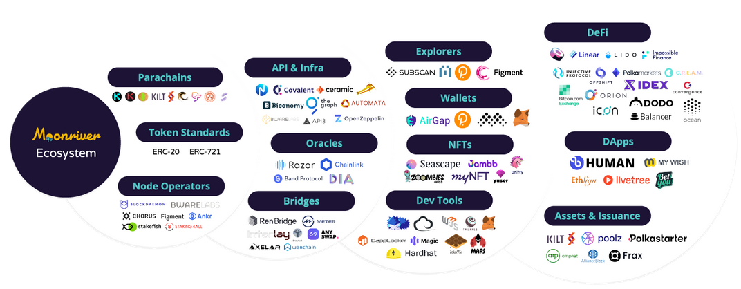 Grâce à ses caractéristiques, Moonriver a su agreger de trés nombreux protocoles DeFi permettant de générer un revenu passif en crypto