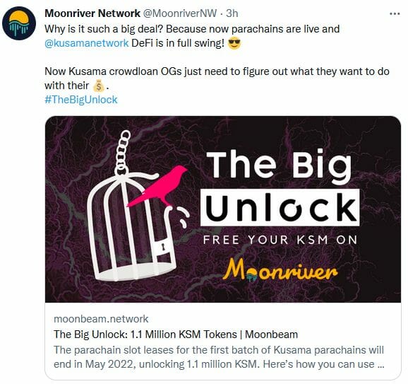 A l'occasion du Big Unlock, Moonriver, bati sur Kusama, compte bien attirer un maximum de capitaux sur ses divers protocoles DeFi