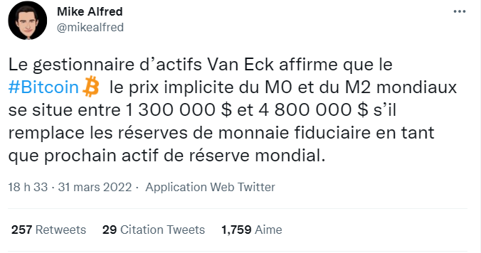 Explication de la prédiction de VanEck d'un Bitcoin à 4,8 millions de dollars.