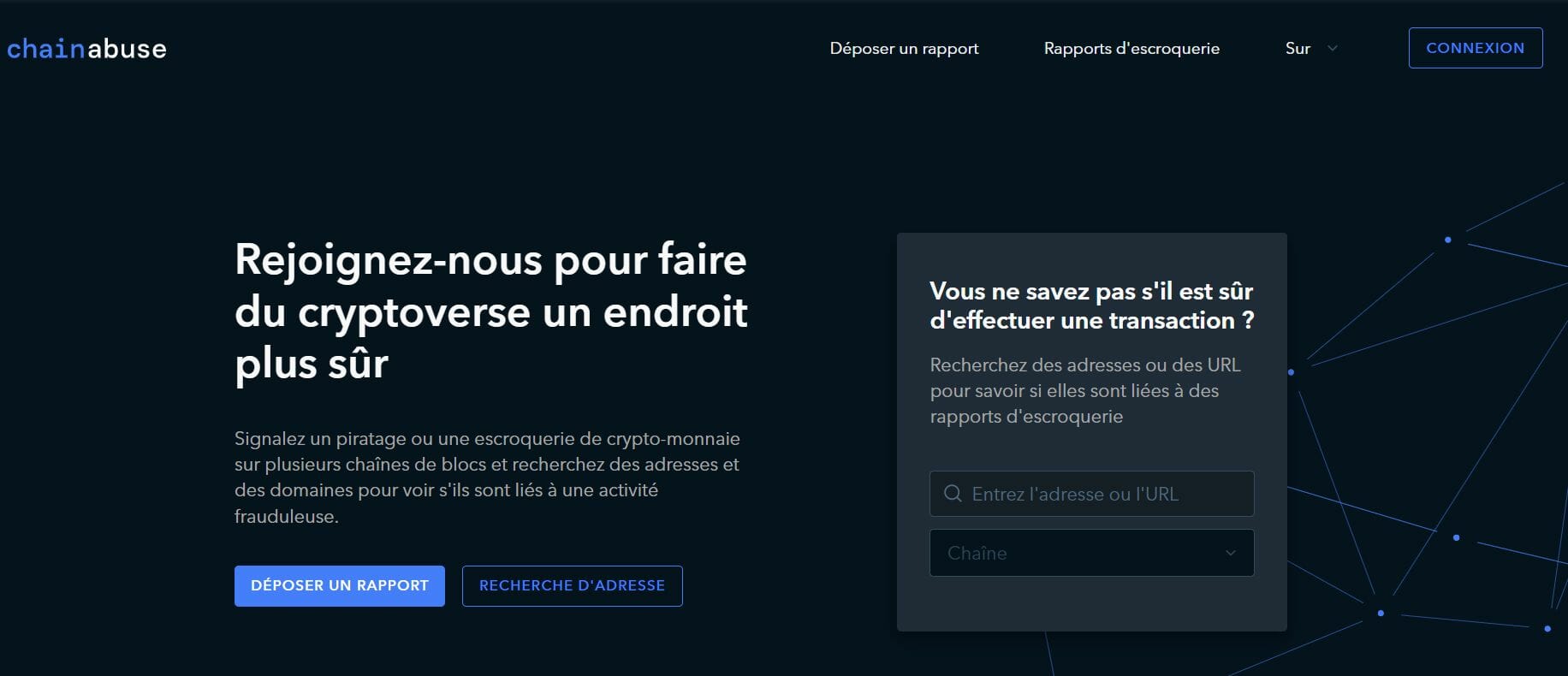 Chainabuse est une plateforme qui recense les activités frauduleuses liées aux cryptomonnaies