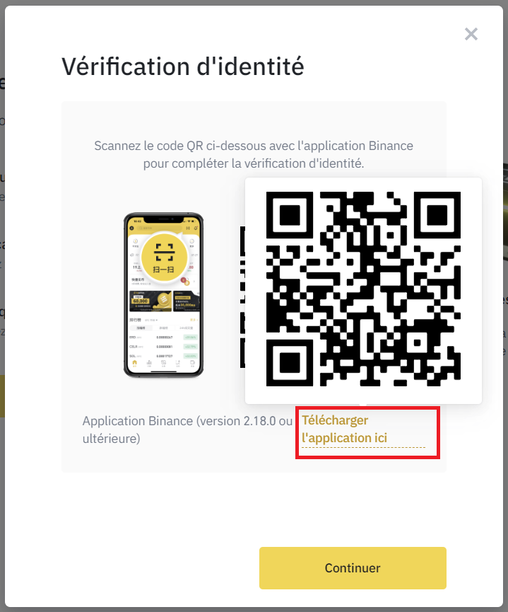 Vérification d'identité sur Binance