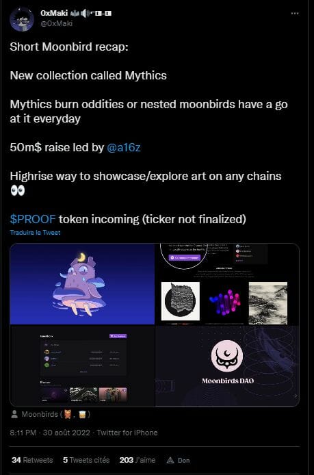 La collection de NFT des Moonbirds a su trouver ses fans autour du monde et continue de se développer. DAO, token et nouvelle série sont au menu des mois qui arrivent !