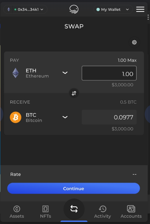 Swap sur XDEFI