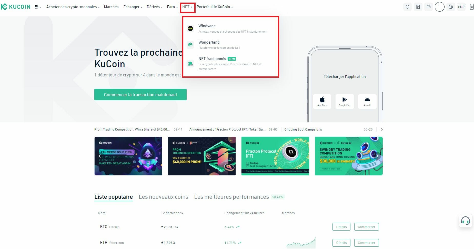 Plateformes de NFT sur Kucoin