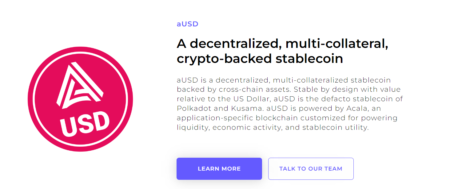 l'aUSD un stablecoin multicollatéralisé.