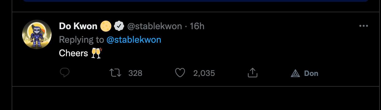 Tweet de Do Kwon, conclusion de son thread Twitter.