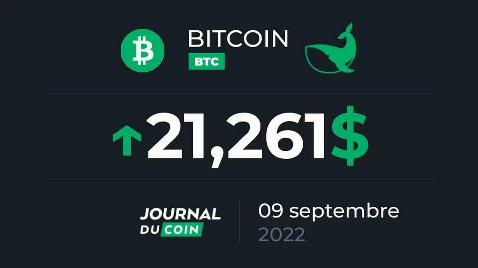 Bitcoin le 9 septembre 2022 - God save the crypto - Journal du Coin