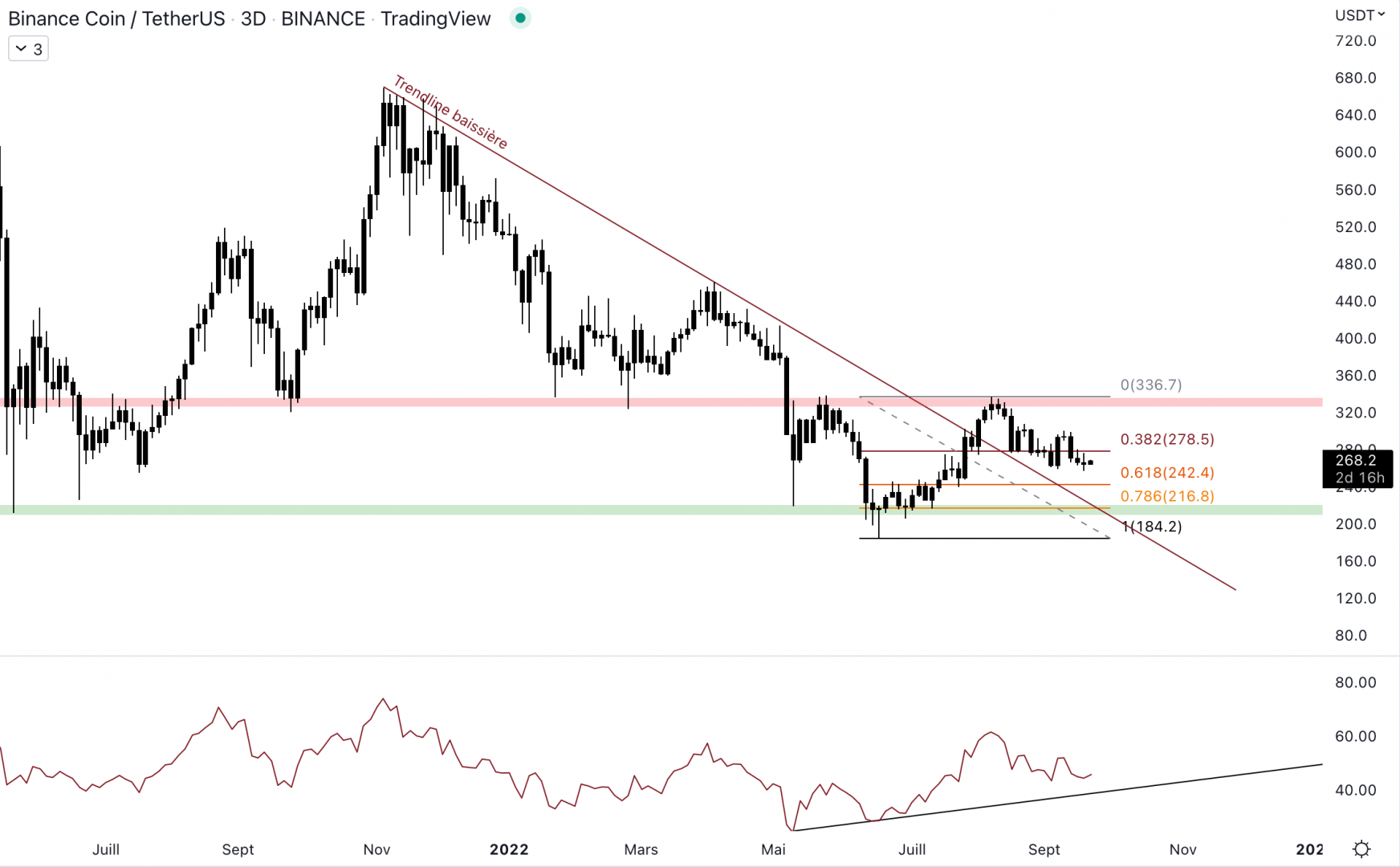 Le Binance coin pourrait revenir à 240 $.