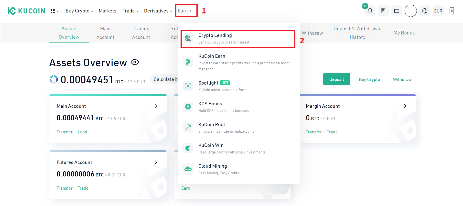 Lending sur Kucoin