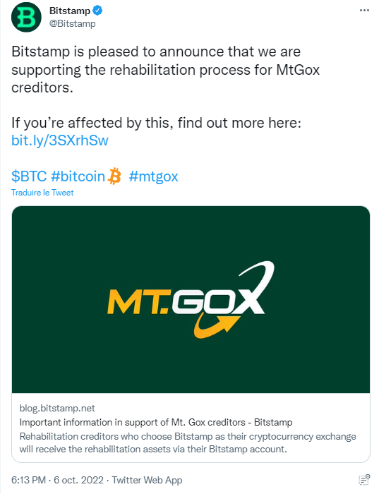 Bitstamp sera une des voies de sortie des BTC de MtGox.