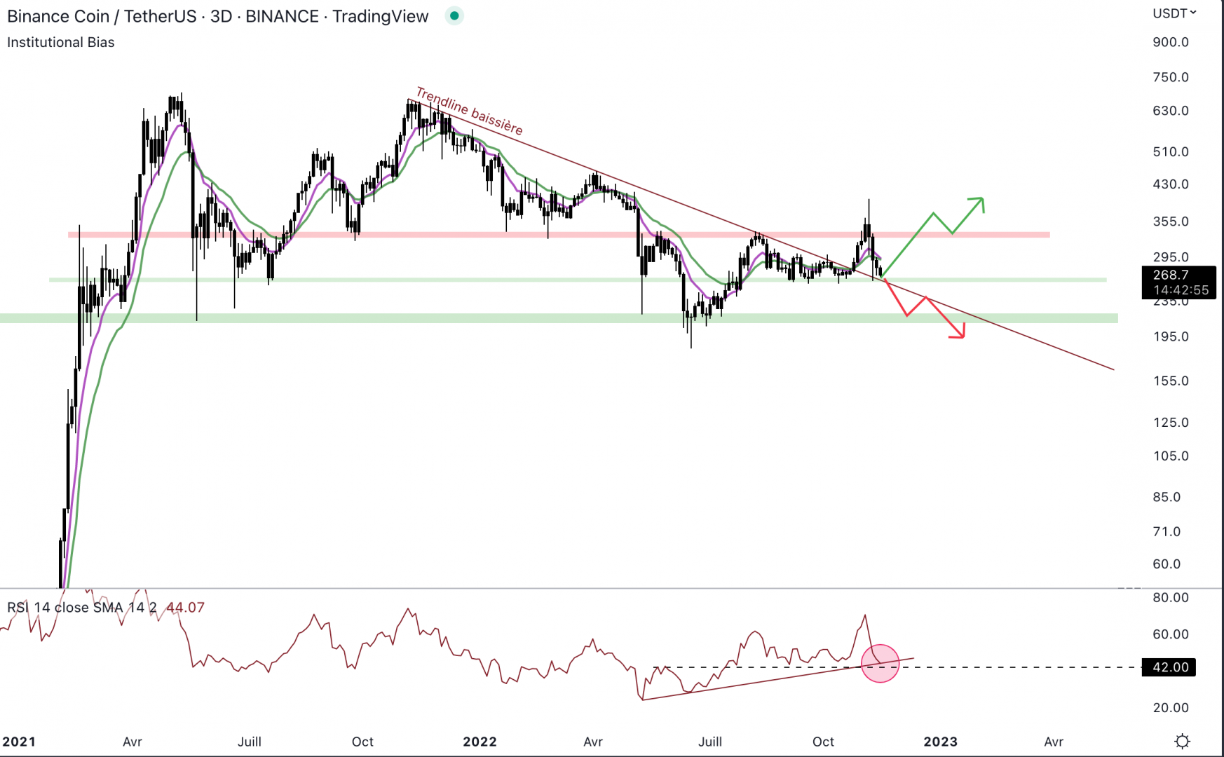 Le Binance coin est solide face au dollar.