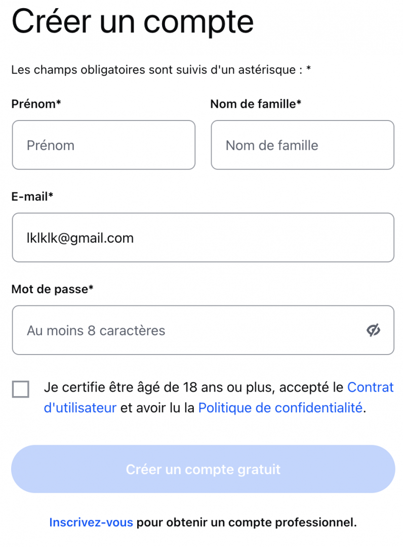 Coinbase création compté