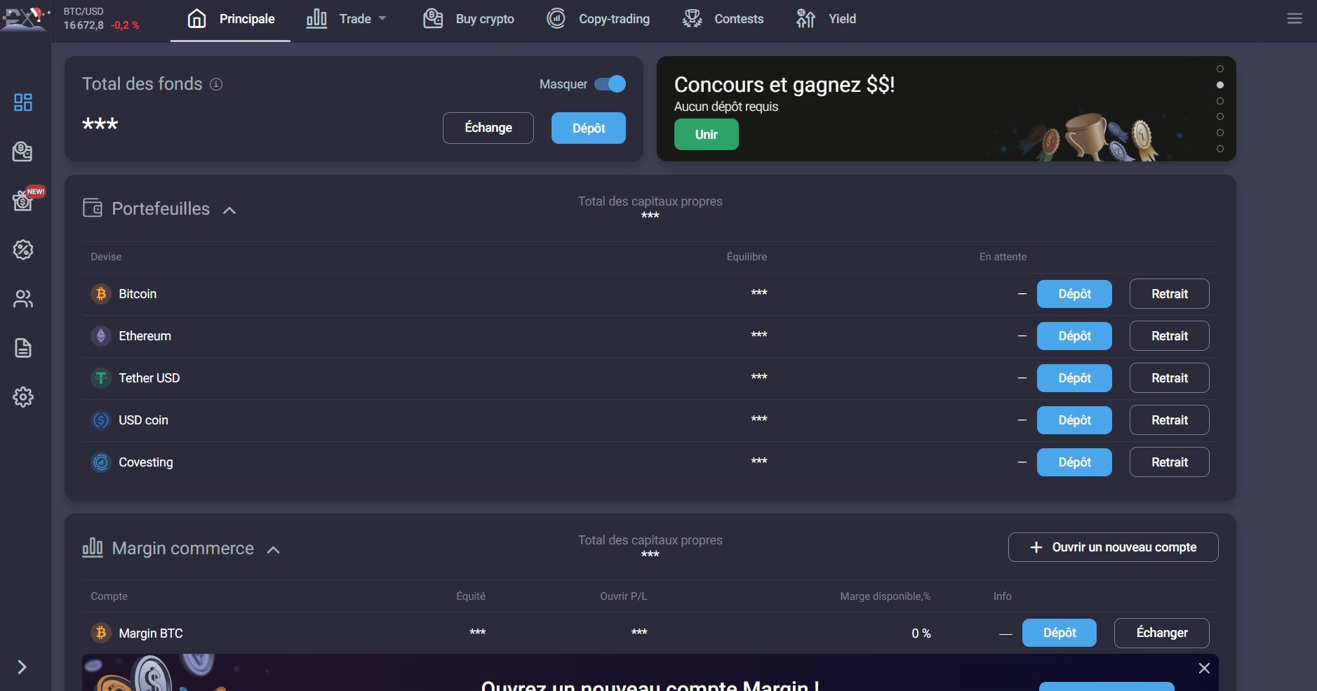 Rendu visuel de l'interface, notre avis sur Prime XBT