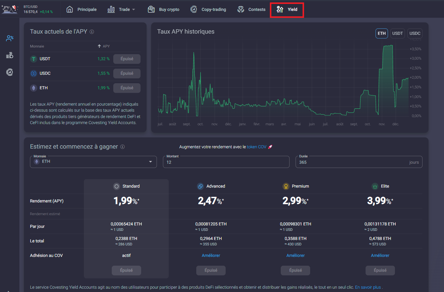 Yield sur Prime XBT