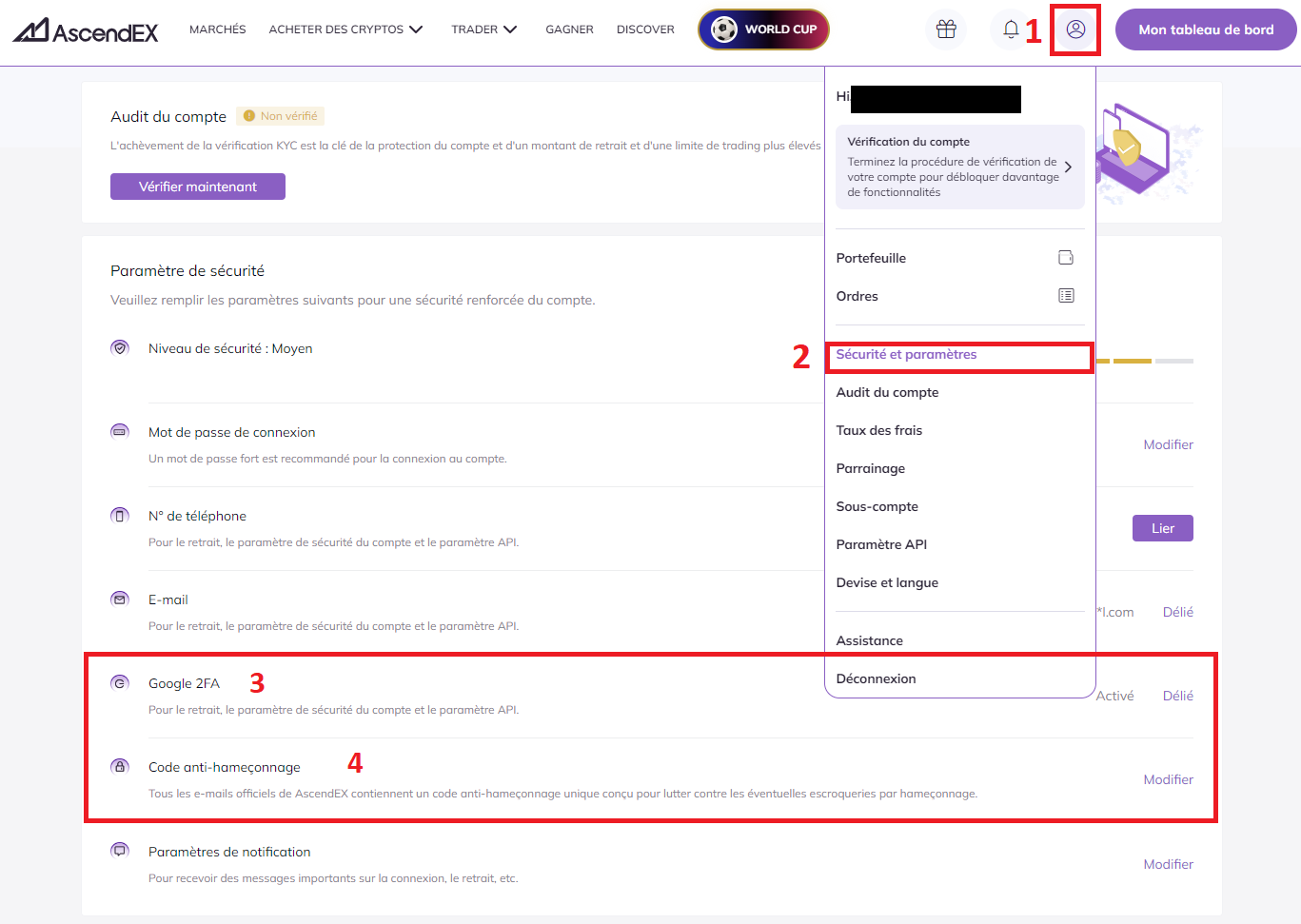 Sécurité sur AscendEX