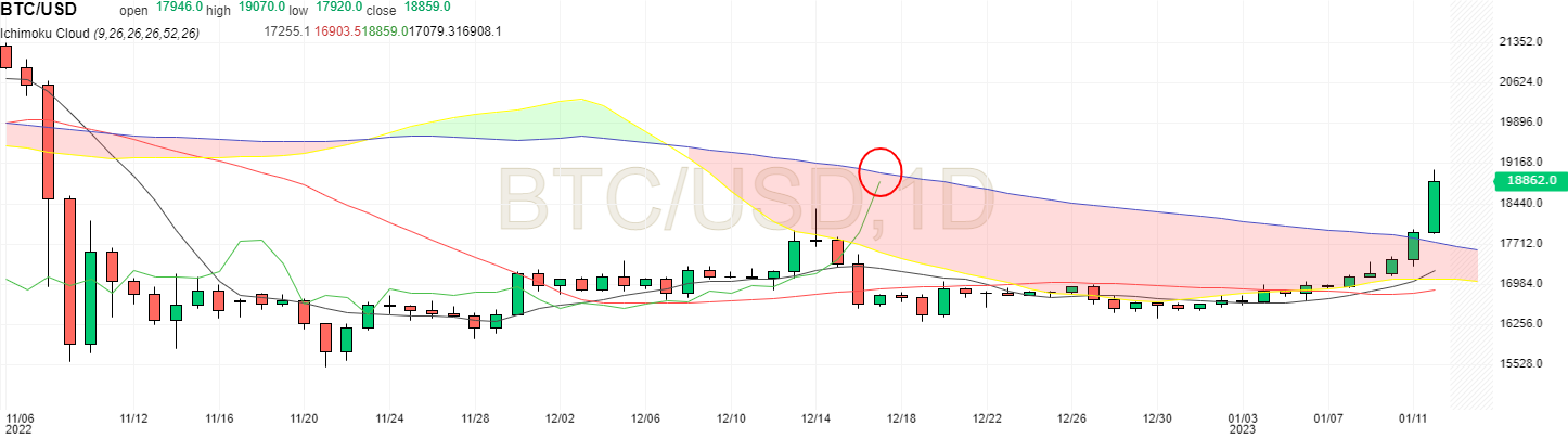 BTC USD en unité journalière