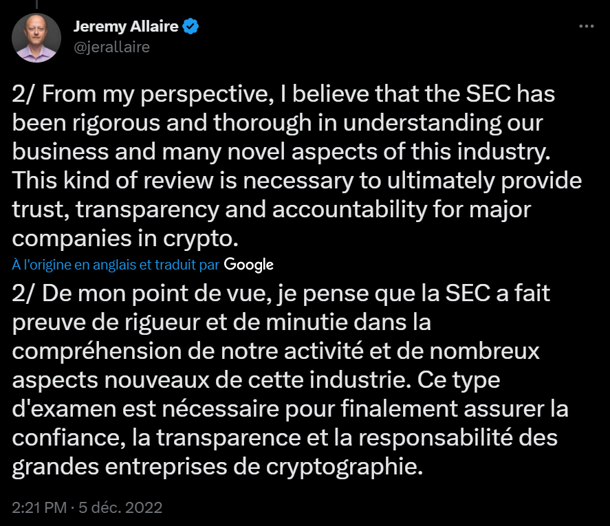 Après l'annulation de l'introduction en bourse, le PDG a déclaré que c'était une décision normale. Mais il semble qu'en privé, il est été un peu plus véhément envers les services de la SEC. Su moins si on en croit les journalistes du Financial Times.