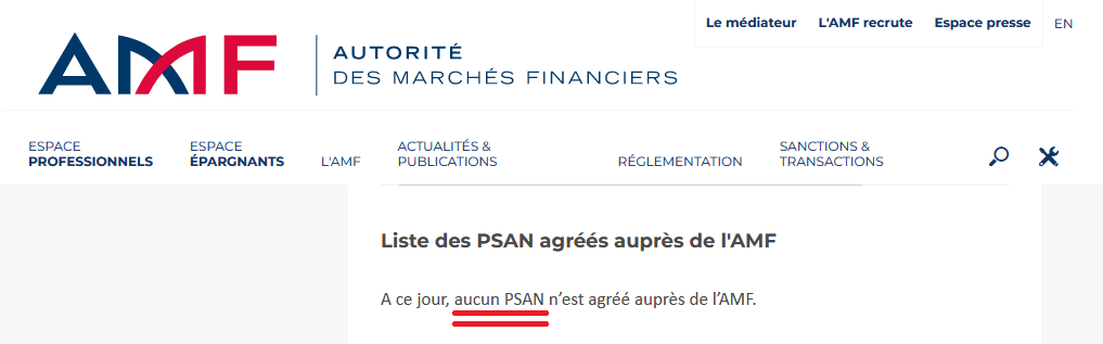 Si l'agrément PSAN devient obligatoire, aucune crypto-société n'est encore prête aujourd'hui.