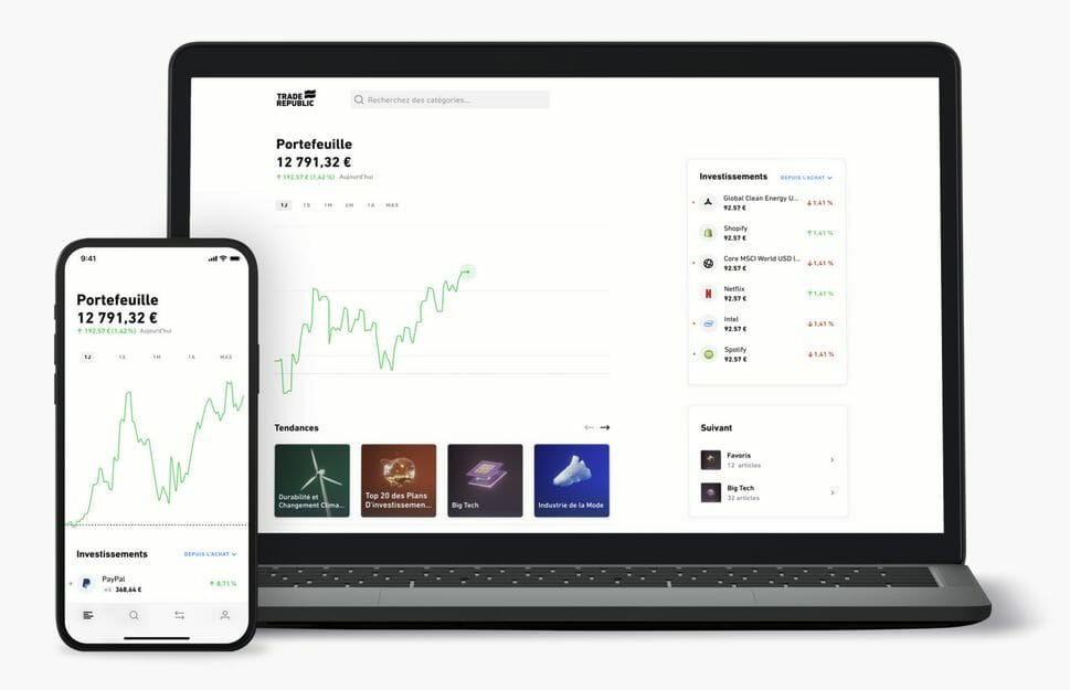 Trade republic est dispo sur ordinateur ainsi que sur mobile grace à une application très intuitive