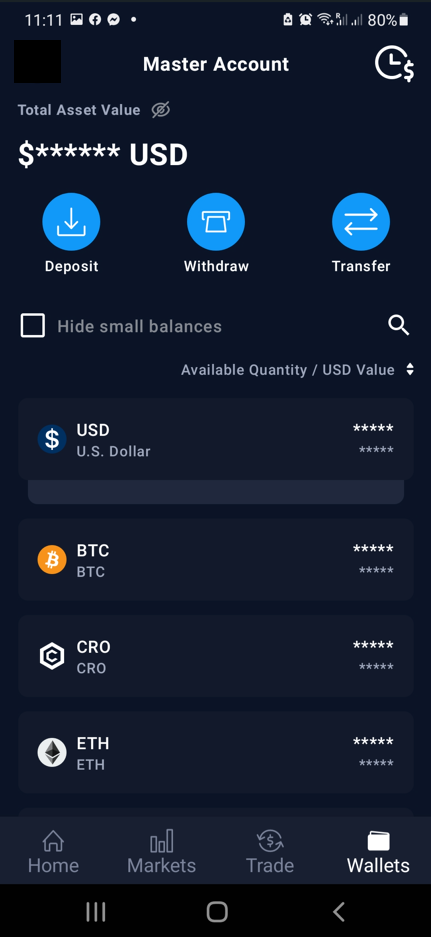 Application mobile de crypto.com exchange