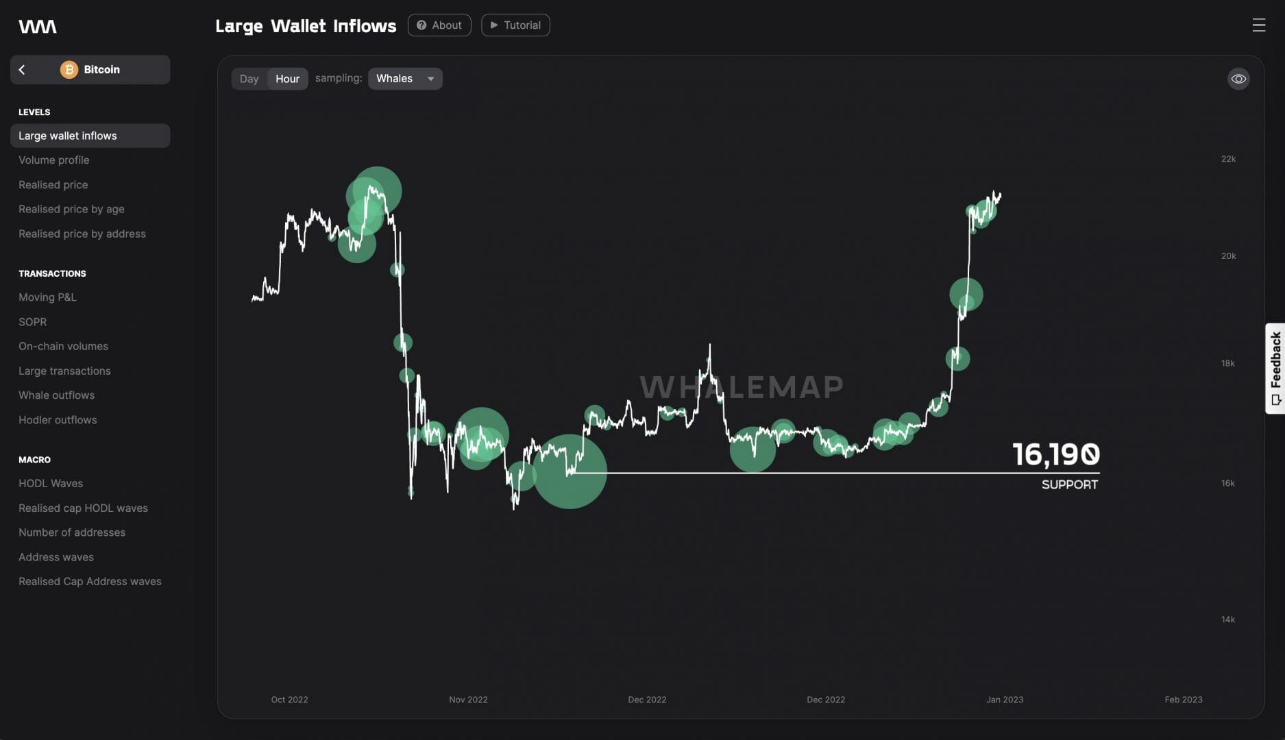 Cours du BTC : concentration des baleines