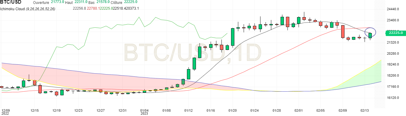 BTC USD en unité journalière