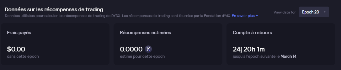 Recevez de l'argent pour trade sur DYDX