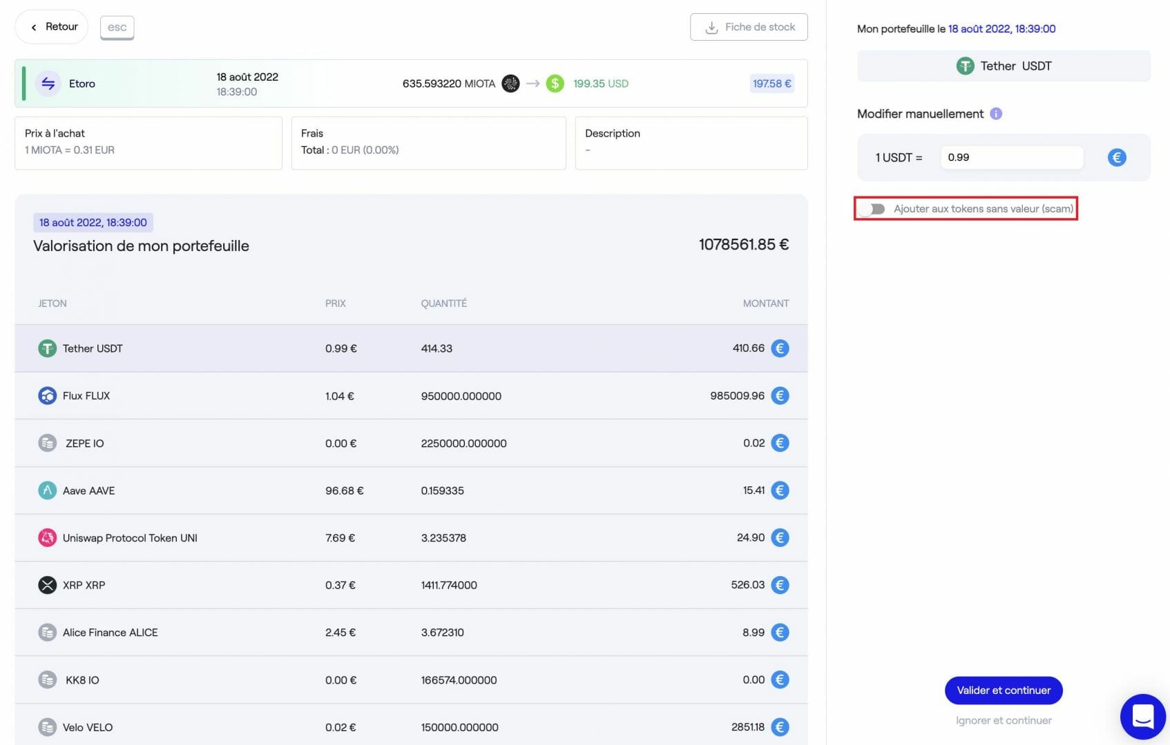 Même les cryptomonnaies qui ont échoué à trouver l'adoption ou bien sont issues de projets disparus sont gérables par l'interface Waltio