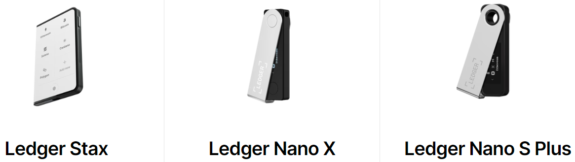 Gamme des wallets crypto Ledger