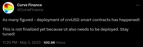 Curve annonce le déploiement du crvUSD sur le mainnet d'Ethereum