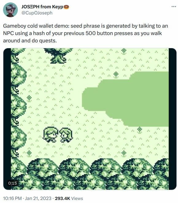 La première démo de GameBoy Wallet. 